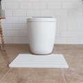 Castello Usa Diatomite Quick-Dry Stone Toilet Contour Mat - White CB-DTM-W